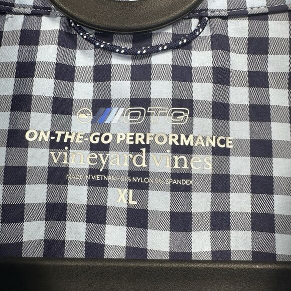 Vineyard Vines Shirt Mens XL Blue Gingham Plaid On The Go OTG Performance - Picture 4 of 10